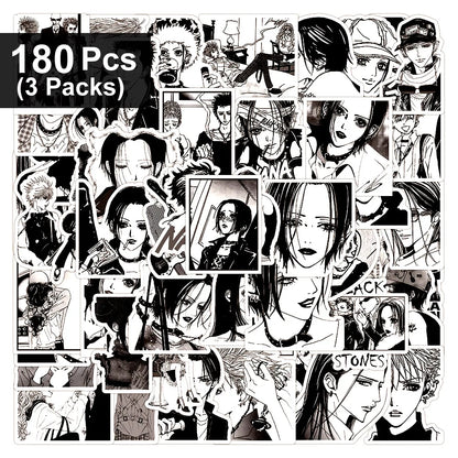 Anime NANA Sticker Pack - 30/60/180PCS Waterproof Graffiti Decals for Phone, Laptop & DIY Decoration