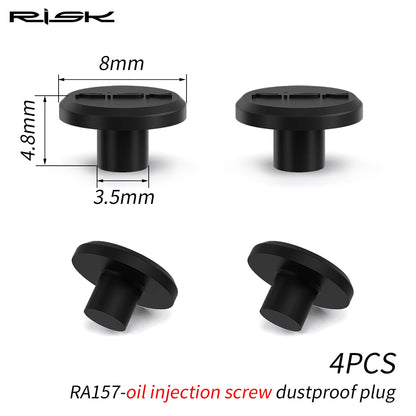 4PCS RISK Road Bike Disc Brake Bleed Nipple Caps – Dustproof Oil Nozzle Covers for Shimano R7170 / R8170 Bicycle Maintenance Parts