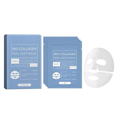 4Pcs/Box Bio-Collagen Absorbable Moisturizing Mask – Anti-Aging Night Mask for Firming, Nourishing & Brightening Skin Care