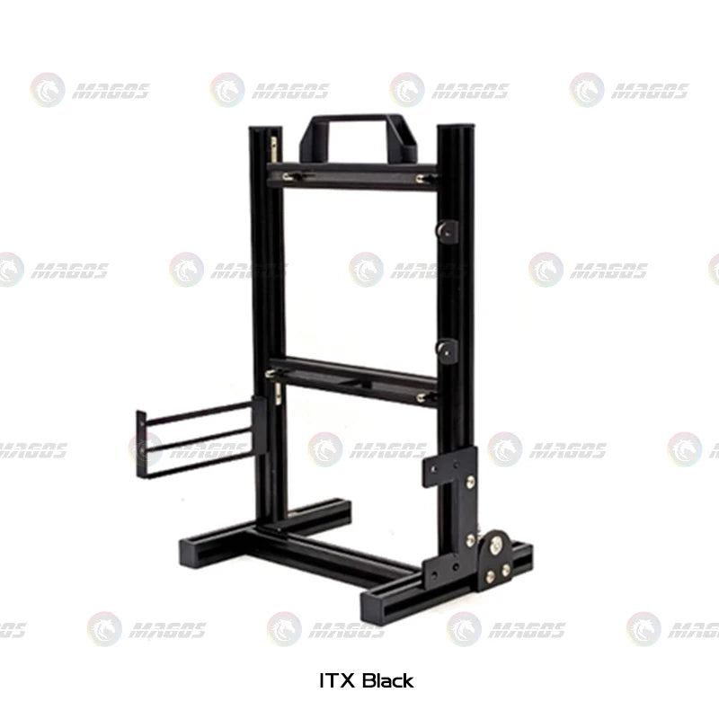 Aluminum Open Frame PC Case – Supports ITX/MATX/ATX Motherboards, Vertical Gaming Cabinet for DIY & Water Cooling Builds