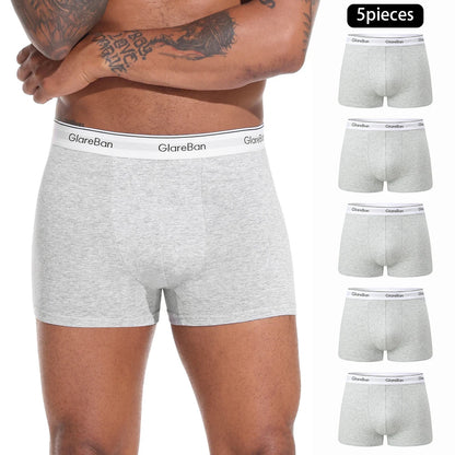 5-Pack Men’s Cotton Boxer Briefs – Soft Breathable Underwear Shorts for Men, Comfortable Luxury Stretch Boxer Shorts Set