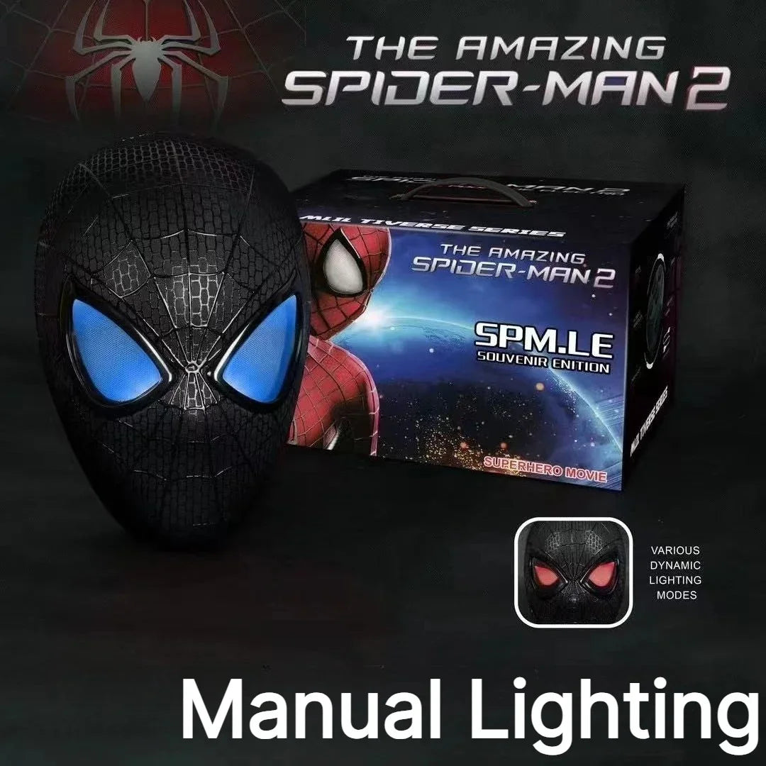 Miles Spider-Man 1:1 Electronic Mask - Moving Glowing Eyes with Ring Control for Cosplay & Collectors