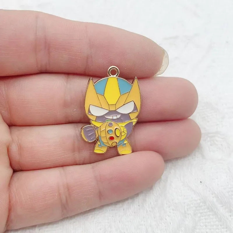 10-Piece Cartoon Alloy Pendant Set - Oil Drop Charms for DIY Earrings, Jewelry Making, and Keychain Accessories