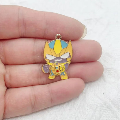 10-Piece Cartoon Alloy Pendant Set - Oil Drop Charms for DIY Earrings, Jewelry Making, and Keychain Accessories