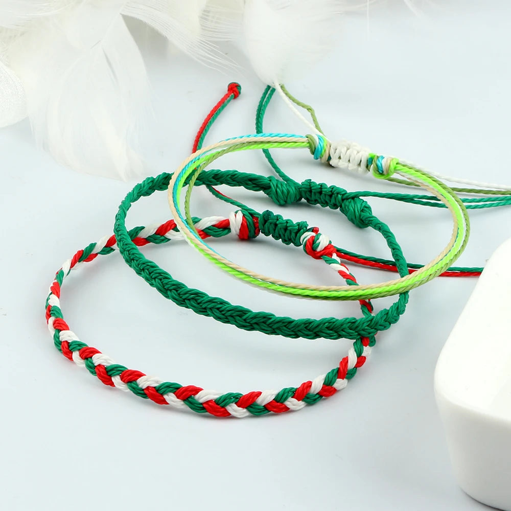 3 Piece Multi-Color Tibetan Buddhist Bracelet Set - Adjustable Yoga Braided Rope Bracelets for Women and Men, Lucky Charm Friendship Jewelry