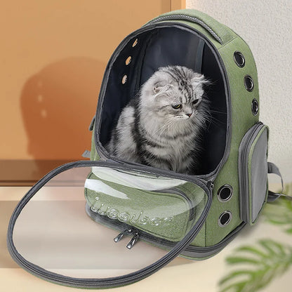 Transparent Pet Cat Carrier Bag - Outdoor Travel Backpack for Cats and Small Dogs, Breathable Carrying Bag, Pet Supplies