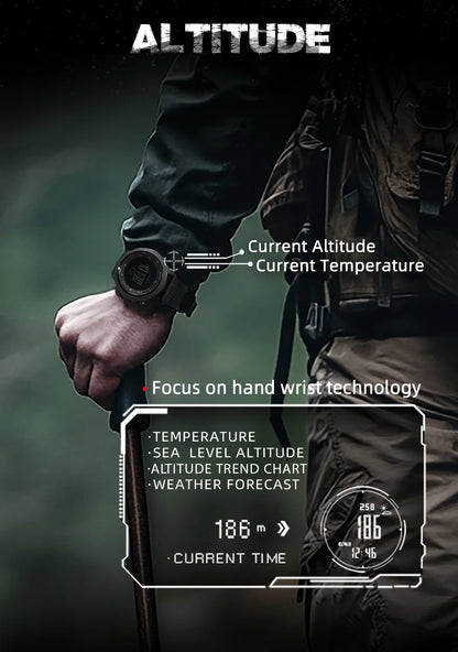 NORTH EDGE APACHE-46 Men’s Digital Outdoor Watch – Altimeter, Barometer, Compass, WR50M Sports Watch