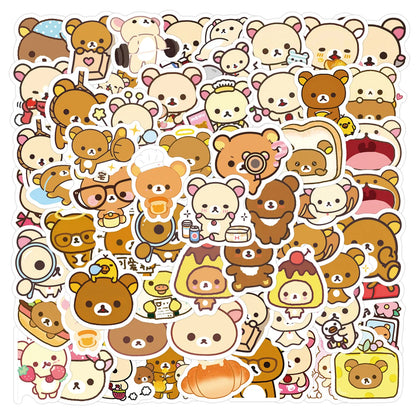 1050-Piece Rilakkuma Bear Stickers Set - Cute Kawaii Waterproof Vinyl Decals for Laptops, Phone Cases, Notebooks, and Water Bottles