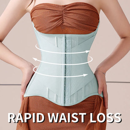 MiiOW U-Shaped Women’s Waist Trainer Corset – Buttoned Steel Bone Shaper for Breast Lift & Slimming Shapewear