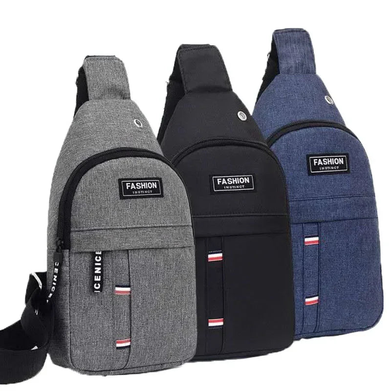 New Fashion Waterproof Nylon Chest Bag for Men - Simple & Stylish One-Shoulder Crossbody Design