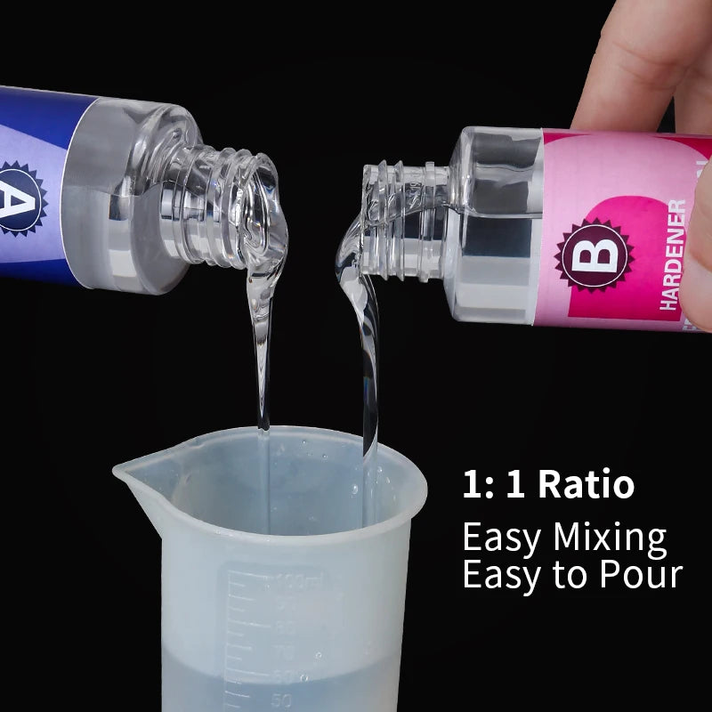 1:1 Crystal Clear Epoxy Resin Kit - High Gloss Bubble Free Art Resin for DIY Casting Coating & Jewelry Making