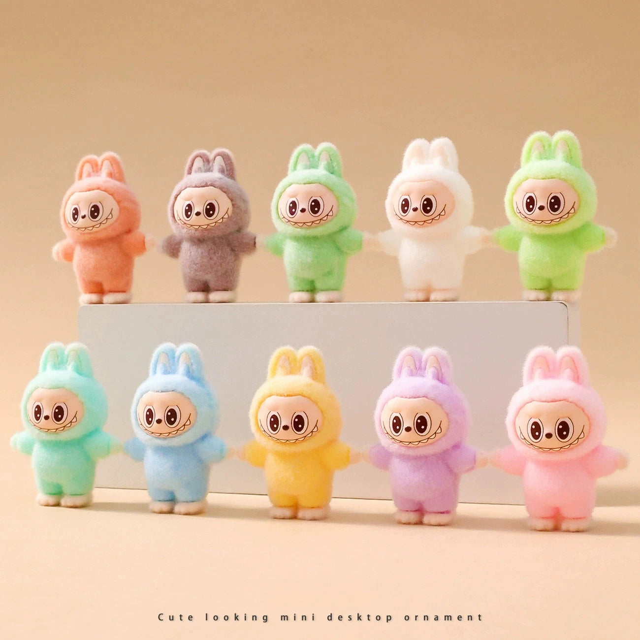 10pcs Babythree Rabbit Anime Flocked Action Figures Decorative Pendant Kawaii Desktop Dolls Toy Gifts