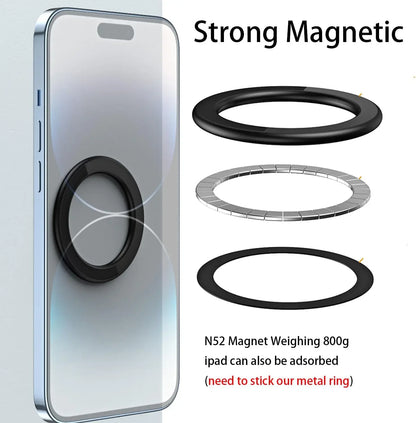 MagSafe Magnetic Ring Holder – Strong Adhesive Wall Mount for iPhone 17, 16, Pro Models, and iPad Tablets