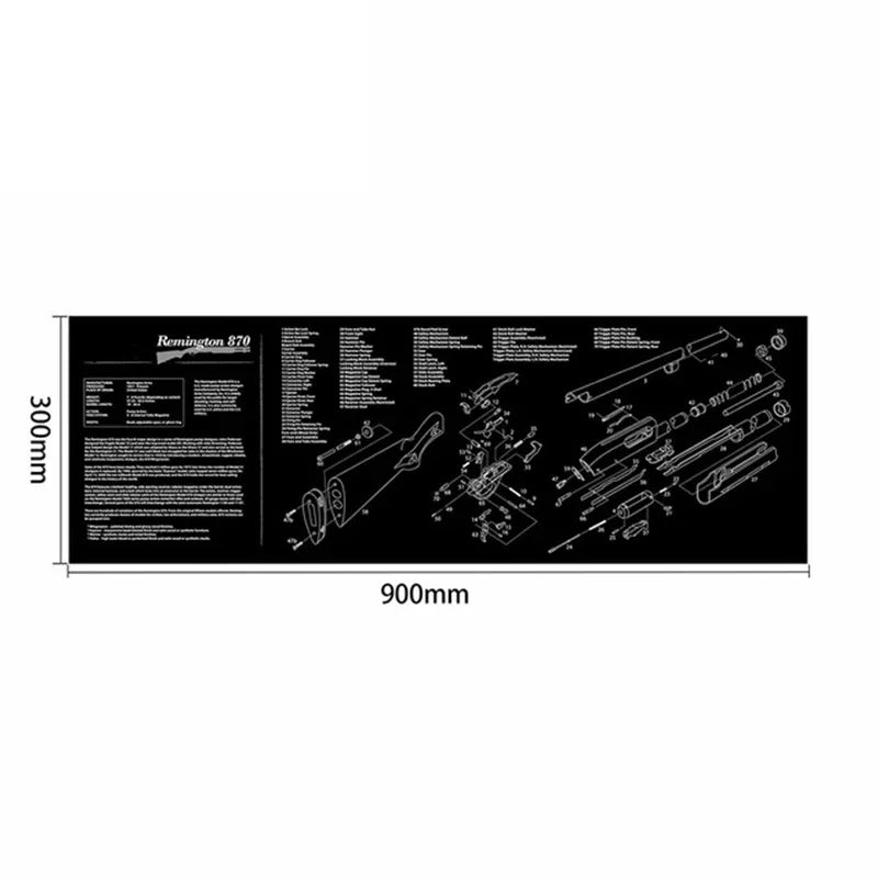 Gun Cleaning Rubber Mat Mouse Pad – AR15, AK47, Remington 870, GLOCK Gen4/Gen5, CZ-75, P220, P226, P229, Beretta 92, 1911 3D Work Mat