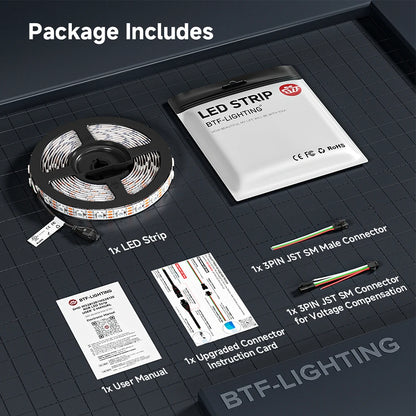 WS2812B RGB LED Strip Lights DC5V – Individually Addressable Smart Pixel Magic Light Strips (IP30/IP65/IP67) for DIY Lighting Effects