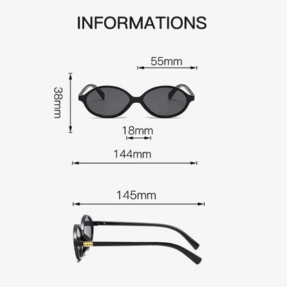 Women's Oval Sunglasses – Retro Small Frame UV400 Clear Lens Fashion Eyewear