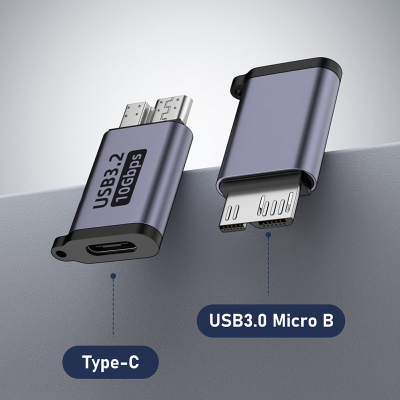Micro B USB 3.0 Male to Type-C Female Adapter – USB 3.0 to Type-C Connector for External Hard Drive HDD Cable