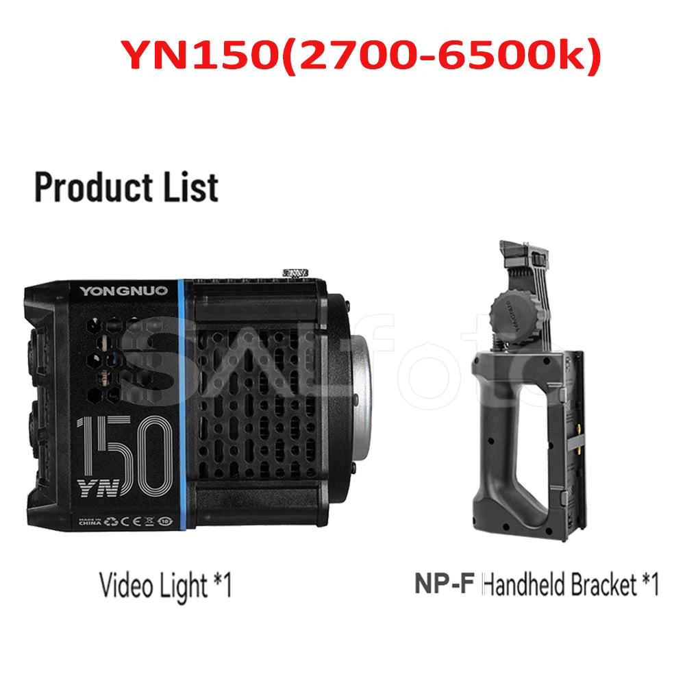 Yongnuo YN150 150W Portable LED Video Light - 2700–6500K COB Handheld Photography Fill Light for YN150Li/YN150S