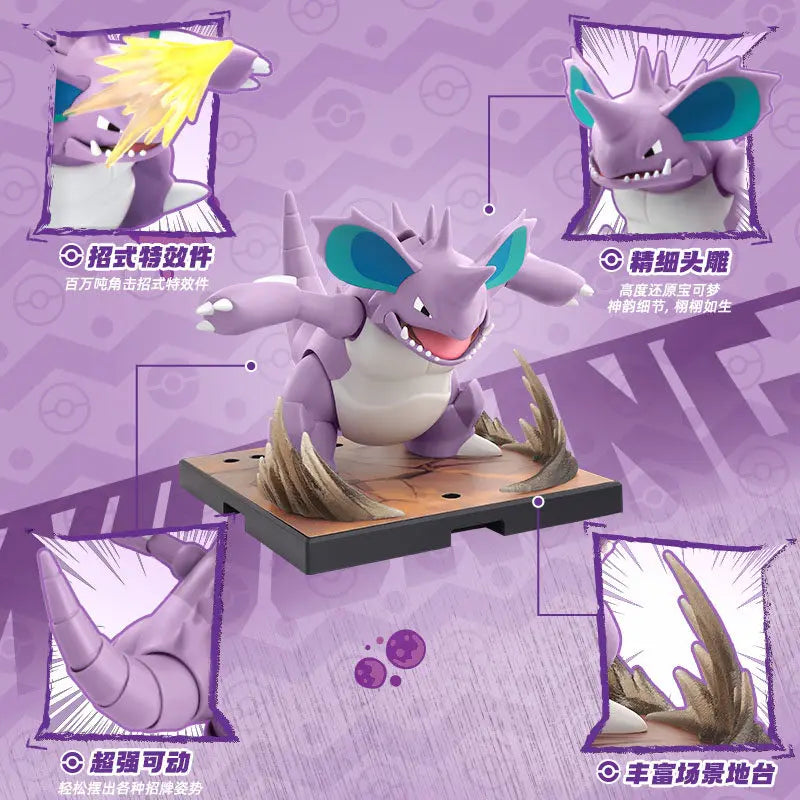New BLOKEES Pokémon Building Block Figures – Nidoking, Charizard & Pikachu Movable Model Toys for Collection & Desktop Decor