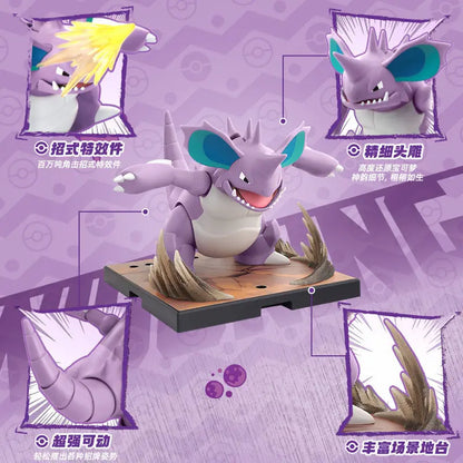 New BLOKEES Pokémon Building Block Figures – Nidoking, Charizard & Pikachu Movable Model Toys for Collection & Desktop Decor