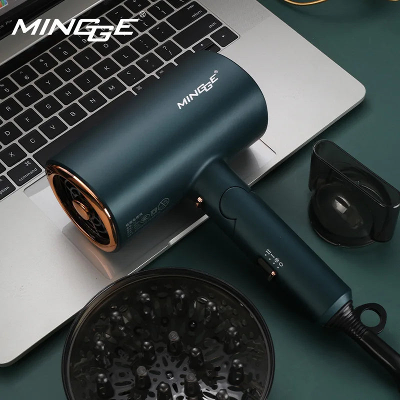 Professional Foldable Hair Dryer with Negative Ions & Blue Light – High Power Salon & Home Use
