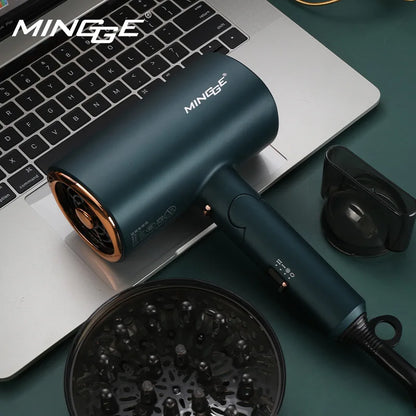 Professional Foldable Hair Dryer with Negative Ions & Blue Light – High Power Salon & Home Use