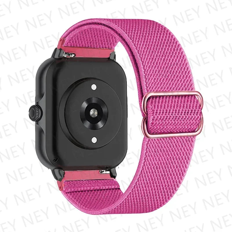 Nylon Elastic Watch Band for Amazfit GTS/GTR 4-3-2, Stratos & Bip Series – Bohemian Shiny Adjustable 20mm/22mm Strap