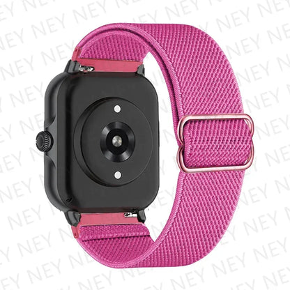 Nylon Elastic Watch Band for Amazfit GTS/GTR 4-3-2, Stratos & Bip Series – Bohemian Shiny Adjustable 20mm/22mm Strap