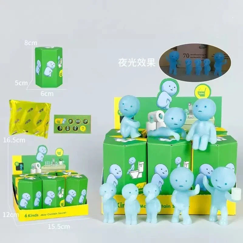 Noctilucent Green Mystery Doll Figures - Blind Box Surprise Collectible Desktop Decoration Toy