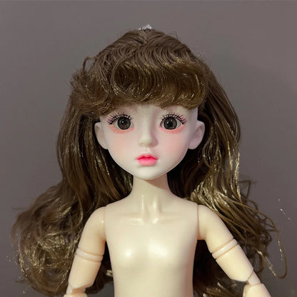 30cm 1/6 BJD Ball Jointed Doll – Starry Gray Eyes with Lolita Fashion Dress, DIY Toy Gift for Girls