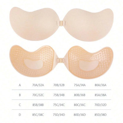 FINETOO Invisible Silicone Nipple Covers - Hypoallergenic Two-Tone Mango Cup Adhesive Bra Patches for Women, 1–15 Pieces