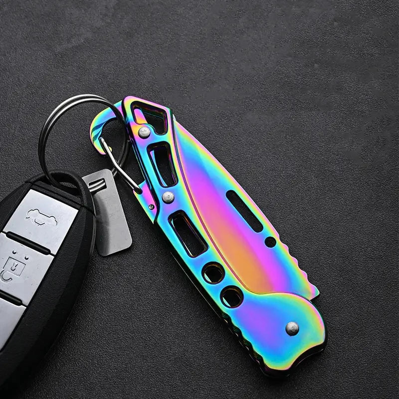Folding Fruit Knife - Stainless Steel Outdoor Knife with Non-Slip Handle, Ideal for Kitchen and Pocket Use