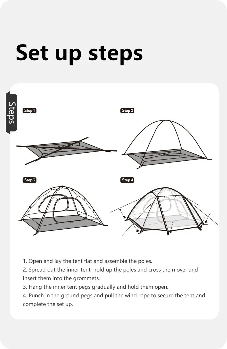 Naturehike 2-3 Person Camping Tent – Waterproof, UPF50+ Ultralight Outdoor Shelter for Hiking, Trekking & Sun Protection