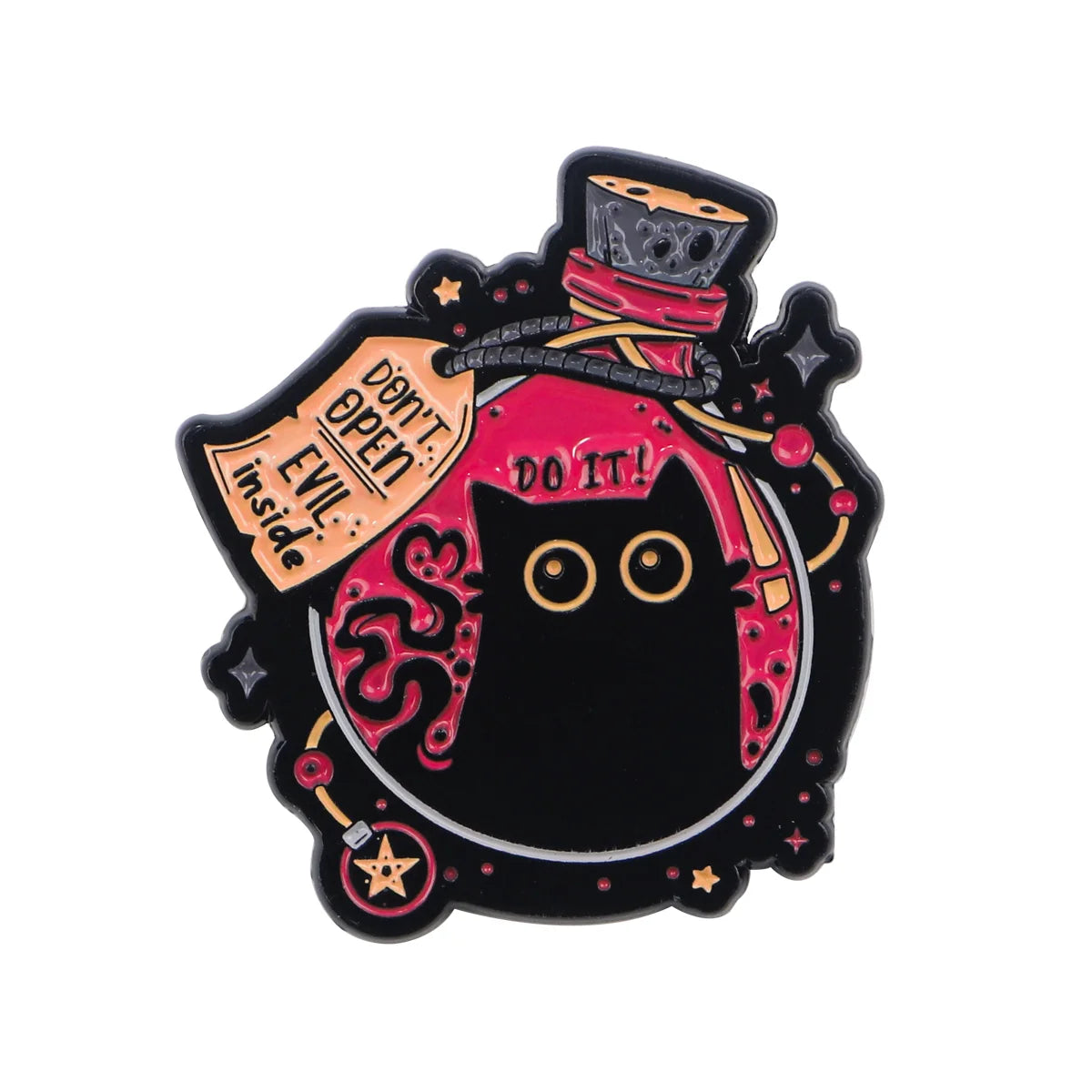 Cute Black Cat Enamel Pin – Tiny Cartoon Animal Metal Brooch Badge Jewelry Accessory Gift