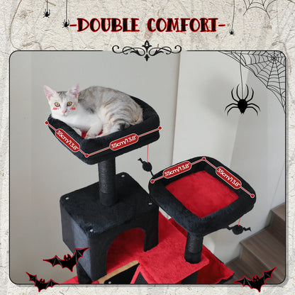 Large Cat Tree Tower – Multi-Level Plush Indoor Cat Condo with Scratching Posts, Boards, Perches & Caves