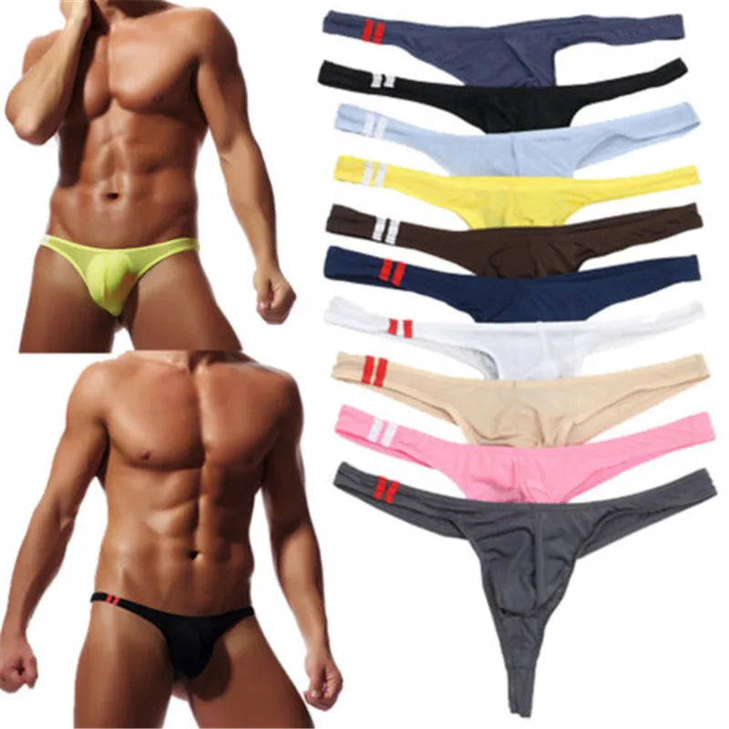 Men’s Breathable Low Cut Briefs – Soft Stretch Skin-Friendly Sexy Thong Underwear for Daily Comfort Fit