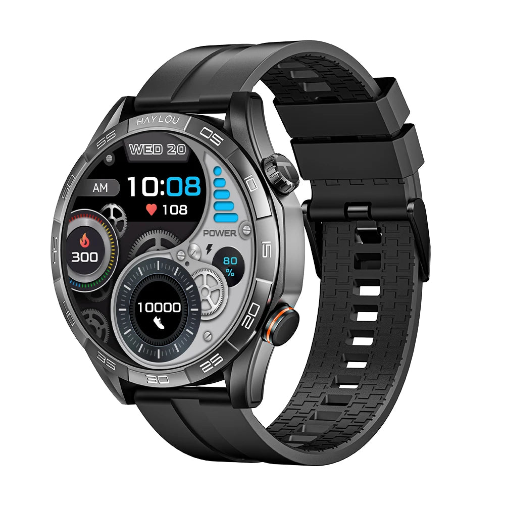 HAYLOU Solar 5 Smartwatch — 1.58" AMOLED, Voice Calling, 24H Health & Sports Tracker for Men