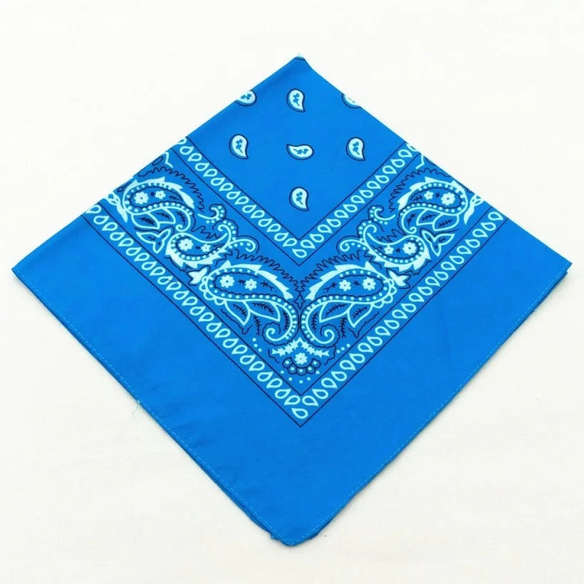 Unisex Cotton Bandana – Paisley Cowboy & Biker Headband, Wrist Wrap & Hair Scarf for Men & Women