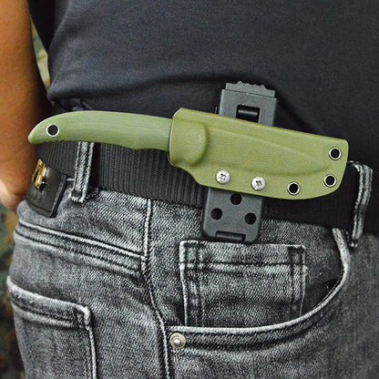 KYDEX Scabbard Waist Clip Knife Sheath - Utility EDC Holster with Belt Buckle for Camping & Mag Pouches
