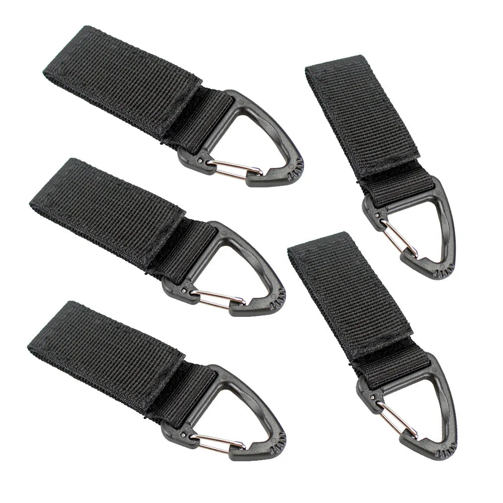 Outdoor Camping Hiking MultiTool Molle Webbing Clip - EDC Tactical Nylon Ribbon Keychain Clasp Hook Carabiner Fastener Buckle