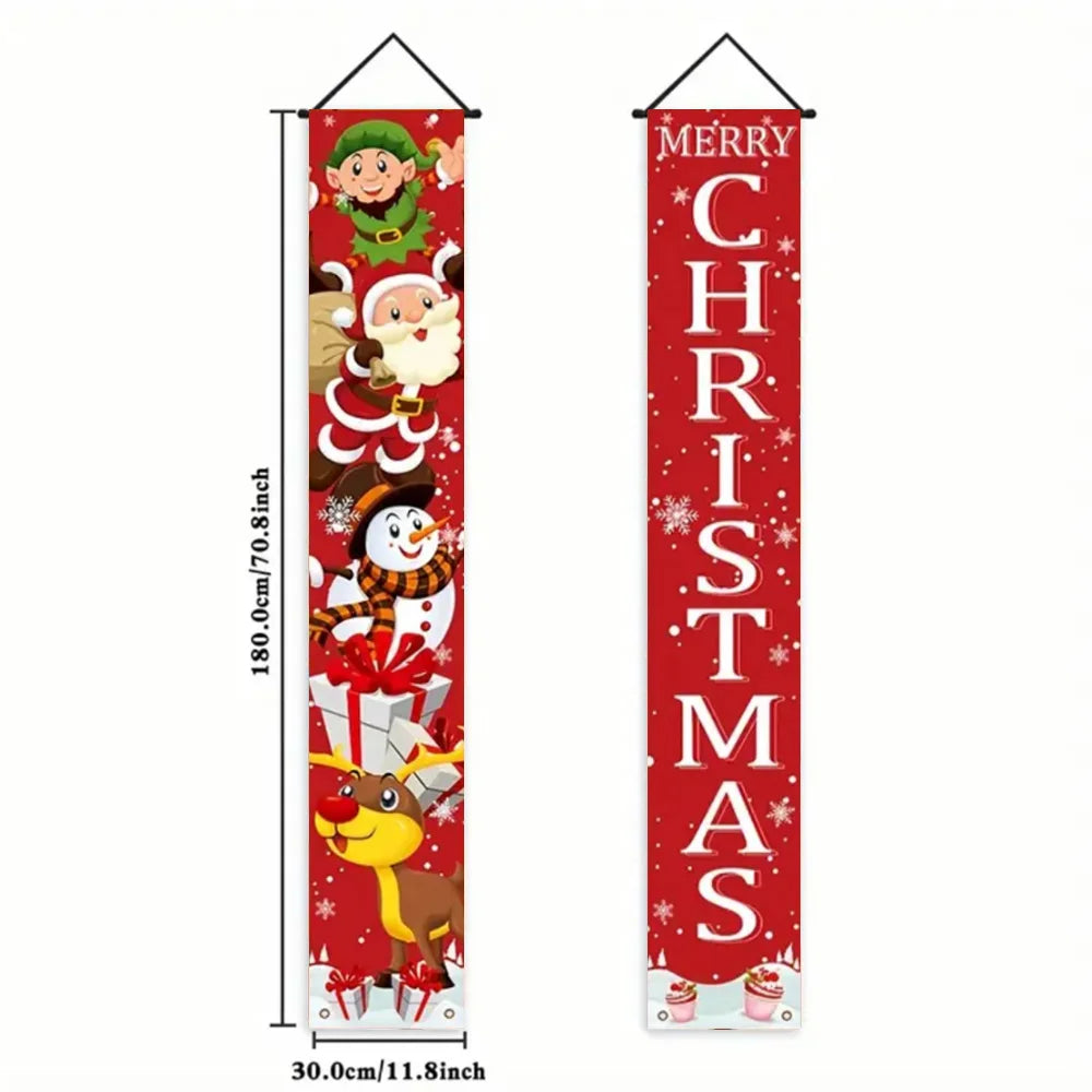 Christmas Hanging Door Banner – Antithetical Couplet Wall Decoration for Merry Christmas 2026 Party & Xmas Gift