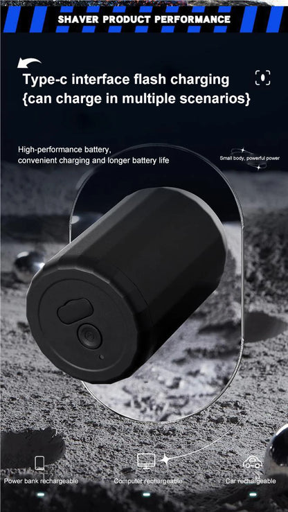 2024 New Type-C Rechargeable Mini Electric Shaver – Waterproof, High-Speed, Long-Endurance Wet & Dry Shaving Device