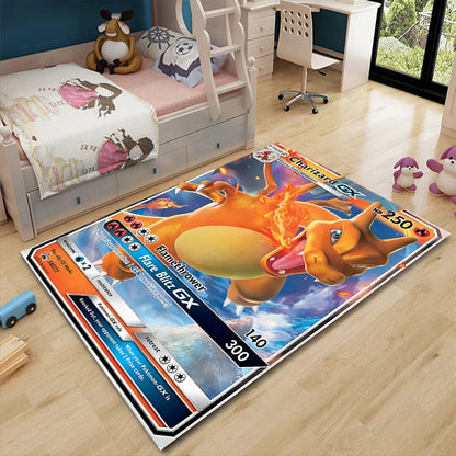 Pikachu Anime Area Rug - Non-Slip Pokemon Inspired Carpet for Living Room Kids Bedroom Home Decor