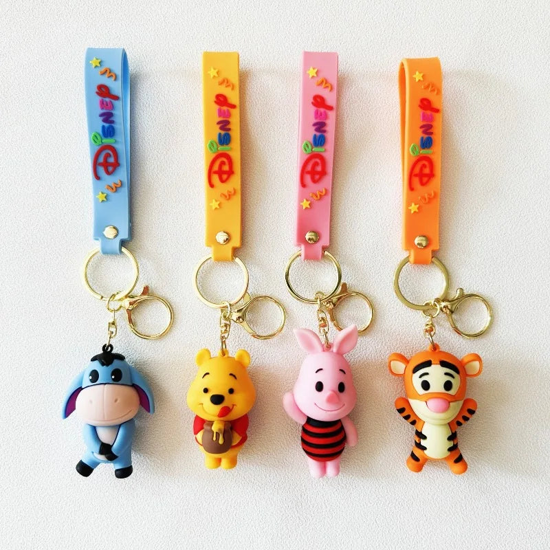 Cute Cartoon Bear Figurines & Silicone Keychains - Anime Bag Charms, Backpack Pendants & Couple Gift Accessories