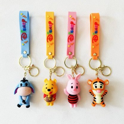 Cute Cartoon Bear Figurines & Silicone Keychains - Anime Bag Charms, Backpack Pendants & Couple Gift Accessories