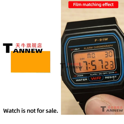 Casio F-91W A158W A168 Mod Kit - STN HD Display, Rainbow Gradient Display Sticker & Complete Watch Makeover Set