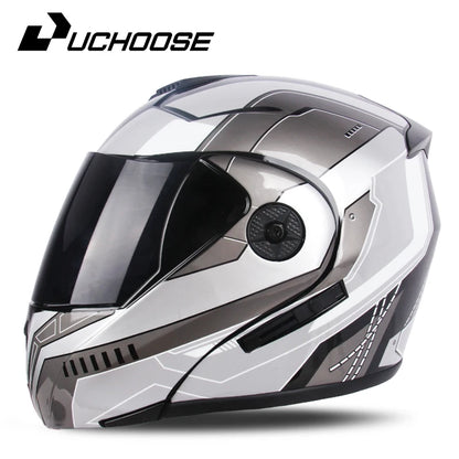 2024 Unisex Modular Motorcycle Helmet – Full Face Flip-Up Dual Lens Racing Helmet for Men & Women