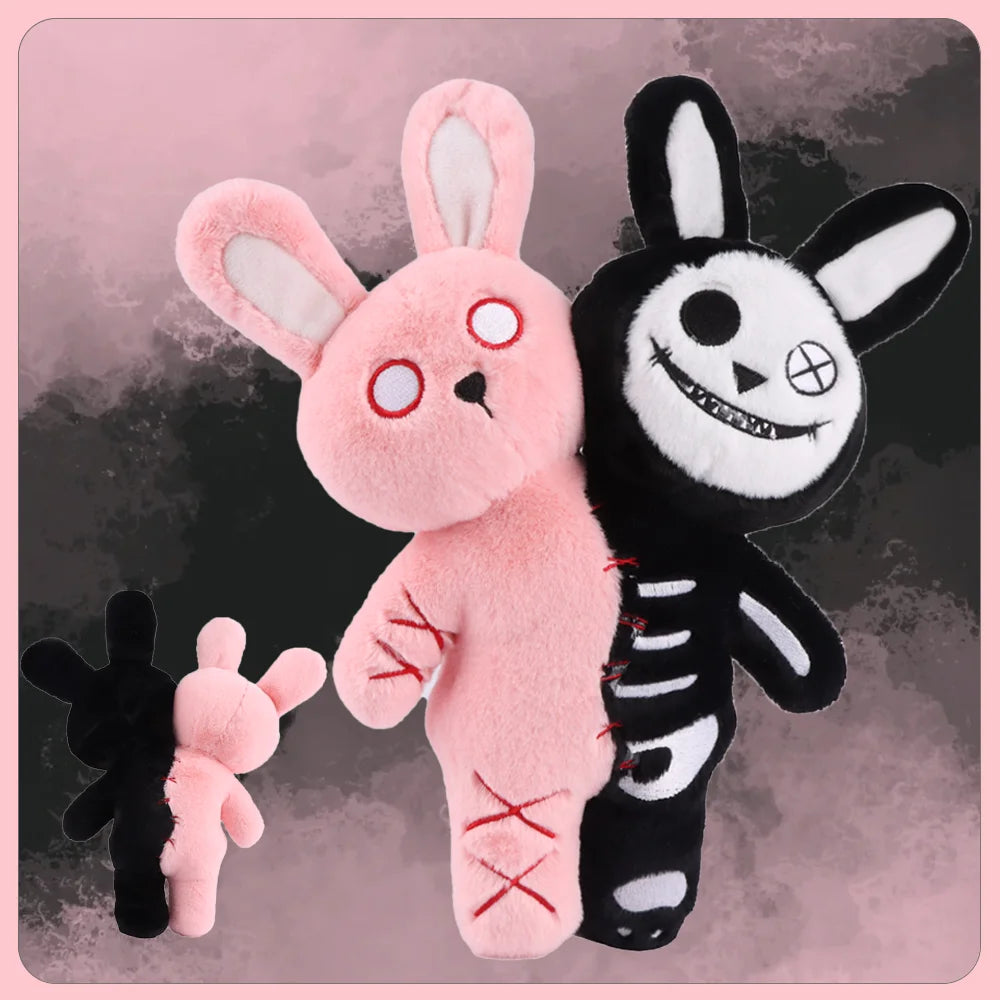 Halloween Double-Headed Skull Rabbit Plush Toy – Grimace Doll, Creative Holiday Gift for Children
