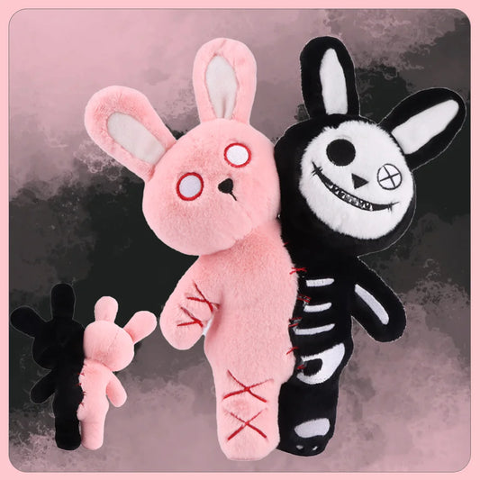 Halloween Double-Headed Skull Rabbit Plush Toy – Grimace Doll, Creative Holiday Gift for Children