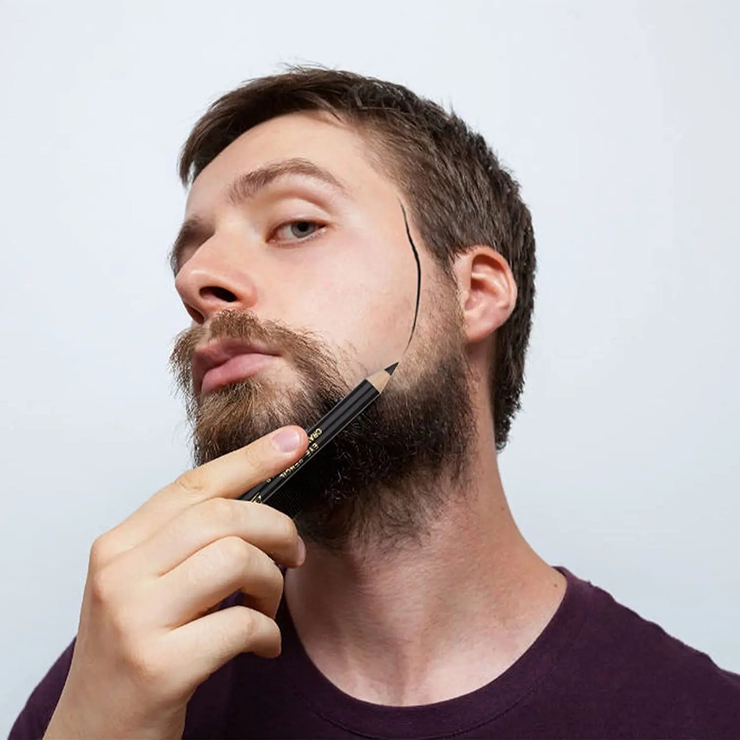 Men’s Beard Edge & Hairline Pencil – Razor Trace Barber Shaping Tool with Sharpener, Eyebrow & Makeup Pencil